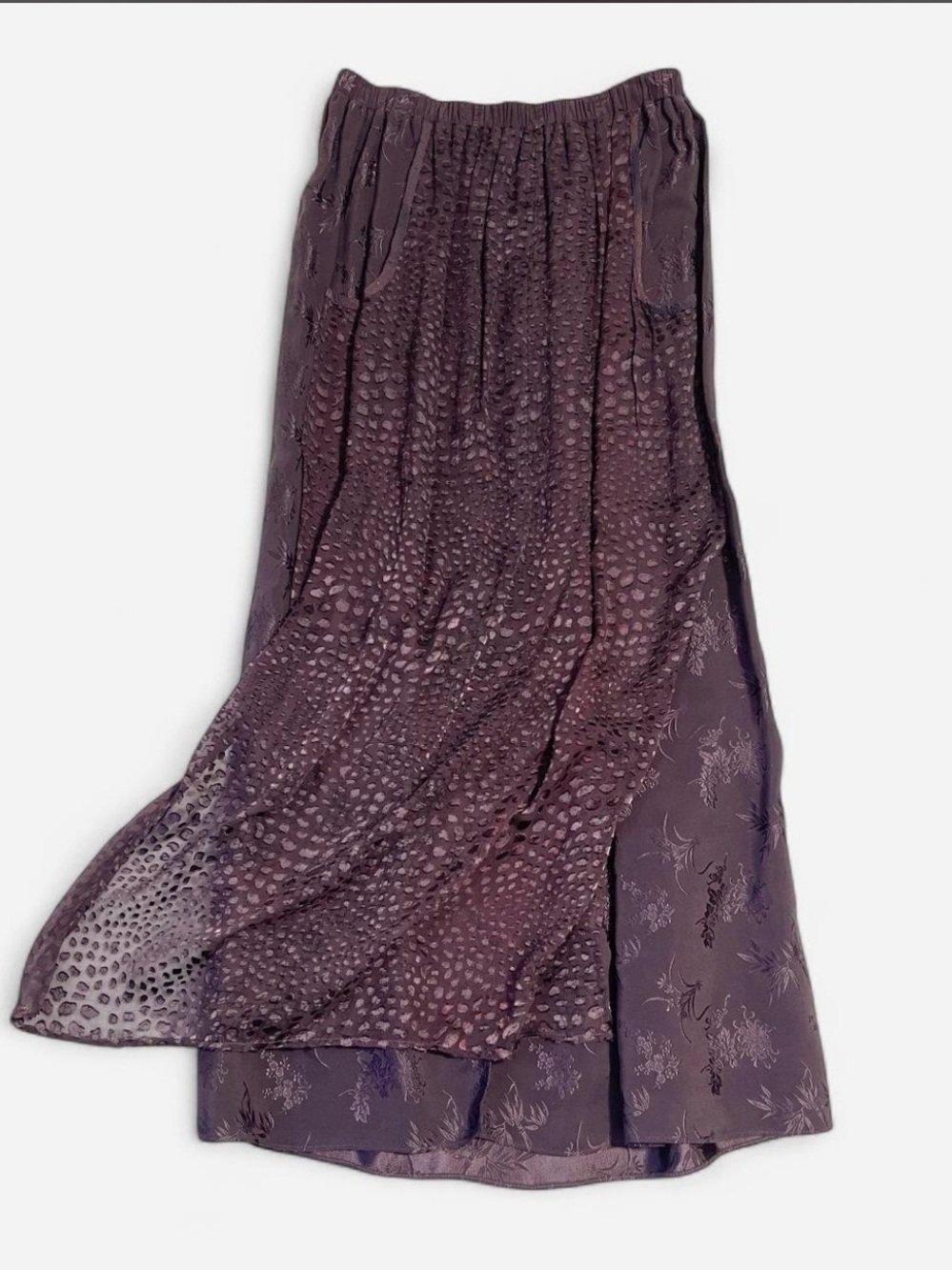 unique designed boho silk blend maxi skirt